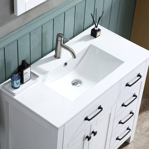 White Bathroom Vanity Cabinet Modern Cabinet Set