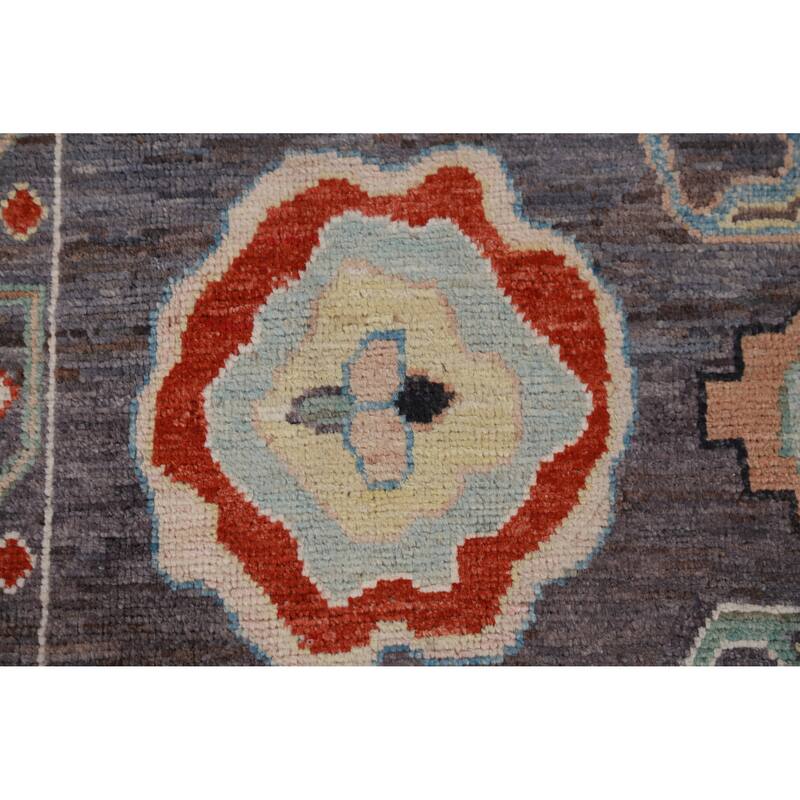 Hand Knotted Oriental 100% Wool Carpet Transitional All-Over Greys & Charcoal Oushak Area Rug - 10' 0'' X 8' 3''
