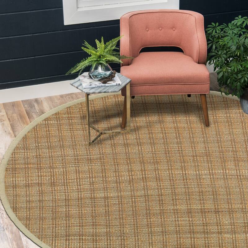 Nevaeh Farmhouse Geometric Braided Jute Indoor Area Rug by Sevita