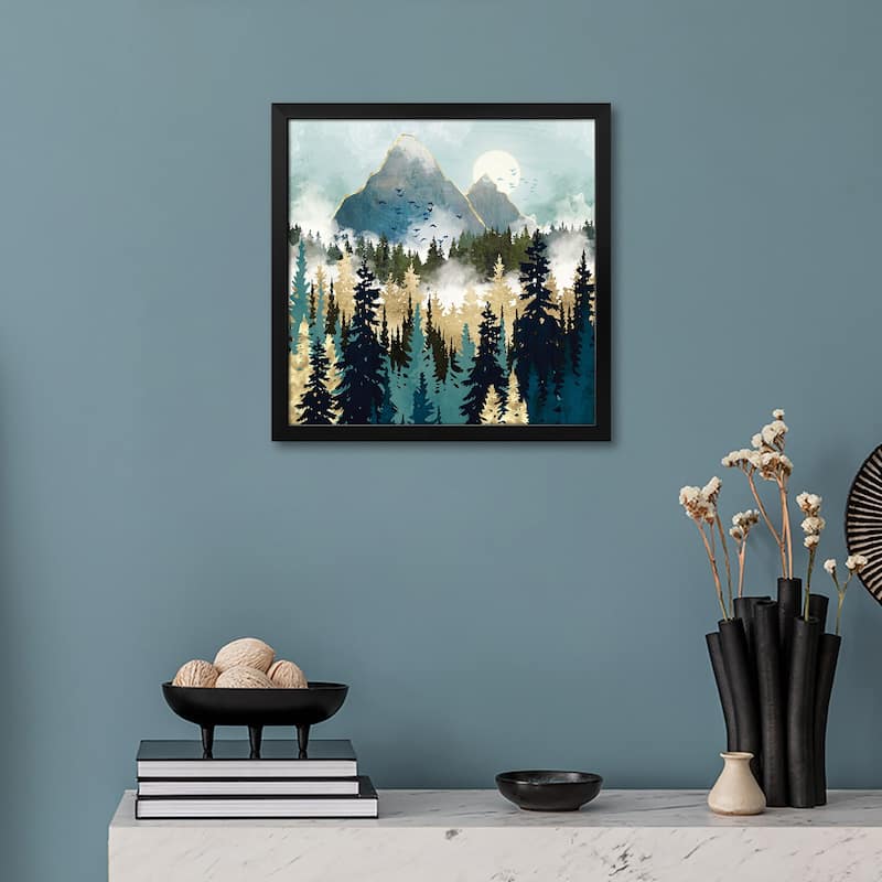 Misty Pines Premium Framed Poster by SpaceFrog Designs