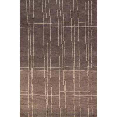 Moroccan Indian Area Rug Handmade Wool Carpet - 5'1" x 7'11"
