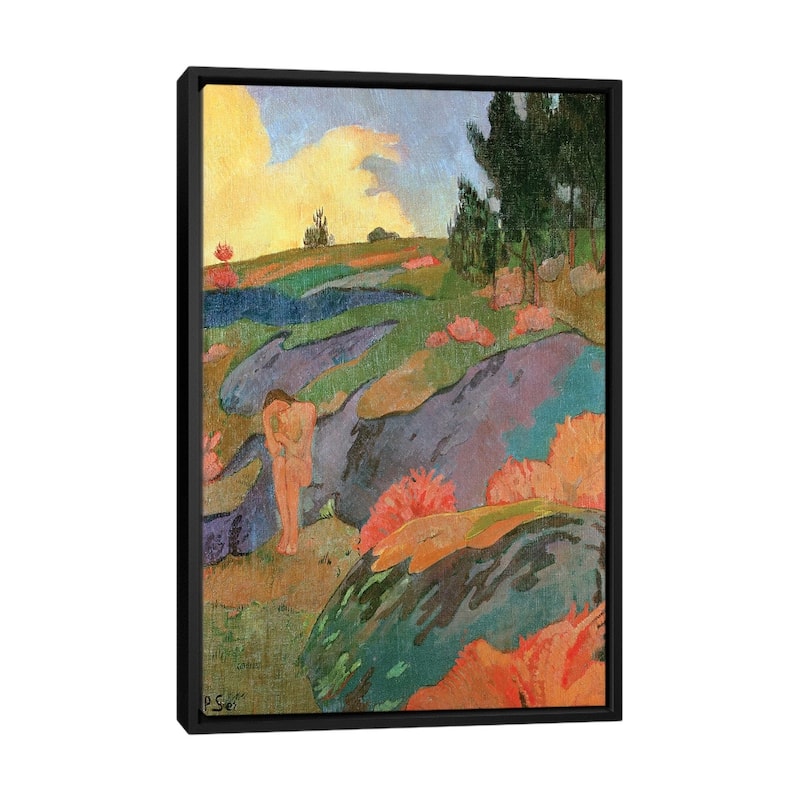 iCanvas "Breton Eve or, Melancholy, c.1890 " by Paul Serusier Framed Canvas Print - Black - 40x26