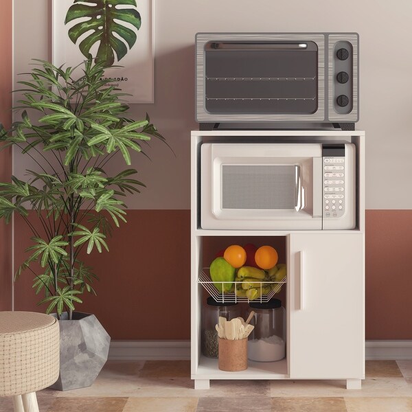 Shop Boahaus Dijon Kitchen Cabinet with microwave stand, fruit bowl and one door - Overstock ...