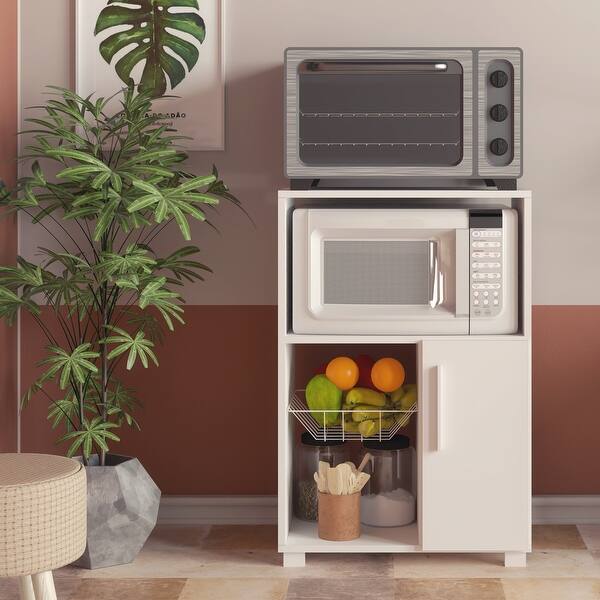 Boahaus Dijon Kitchen Cabinet With Microwave Stand Fruit Bowl And One Door On Sale Overstock 31767957