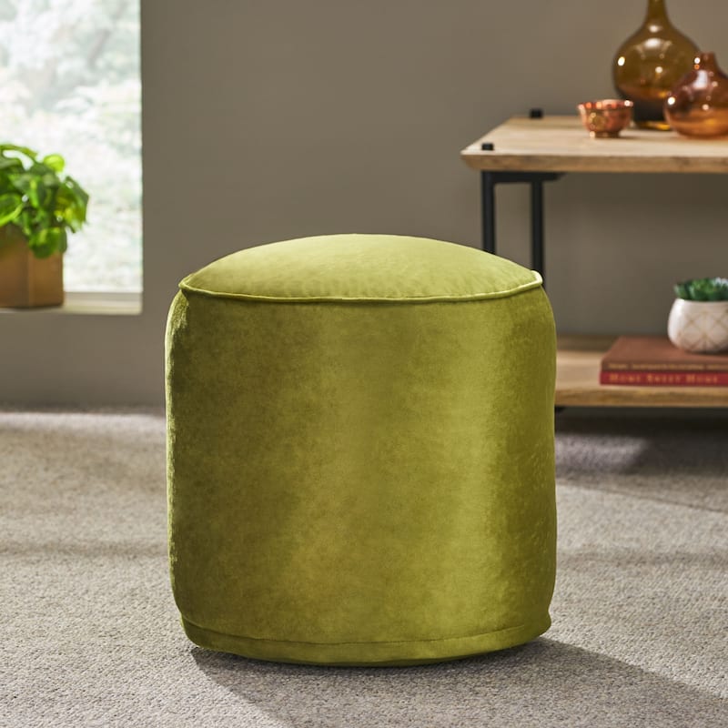 Gwinnett Modern Velveteen Cylinder Pouf by Christopher Knight Home