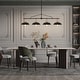 preview thumbnail 17 of 21, 4/5-Light Industrial Linear Bowl-shaped Chandelier Lighting over Kitchen Table