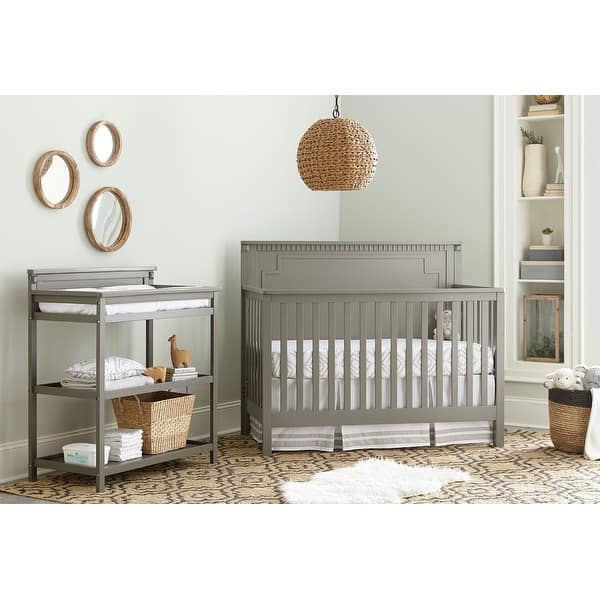 slide 2 of 6, Emery 56" Wide Modern Convertible Crib Panel, Gray