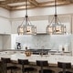 preview thumbnail 5 of 12, Coastal Rustic 4-light Drum Kitchen Island Chandelier Cottage Wood Ceiling Lights Dining Room Foyer - D 20'' x H 83.5''
