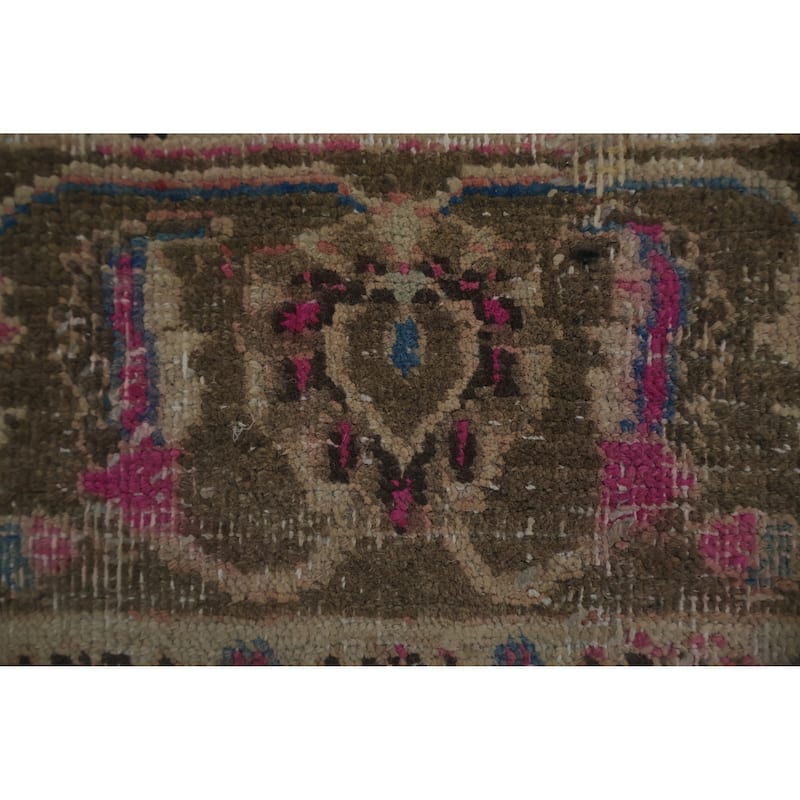 Hand Knotted Oriental 100% Wool Carpet Traditional Floral Coral Mashad Area Rug - 11' 4'' X 8' 1''