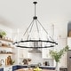 preview thumbnail 16 of 20, Black Wagon Wheel Chandelier Modern Farmhouse Chandelier 48in-16Light