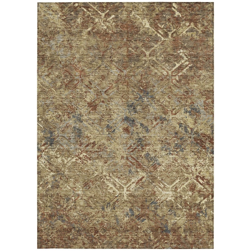 HomeRoots Geometric Transitional Rectangle Outdoor Rug