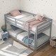 preview thumbnail 6 of 29, Modern Twin Size Bunk Bed with Ladder and Safety Guardrails