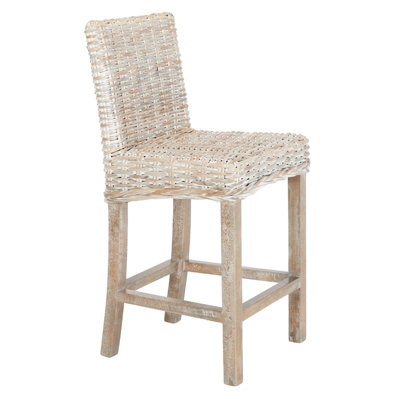 SAFAVIEH Tobie Rattan 23.6-inch Counter Stool
