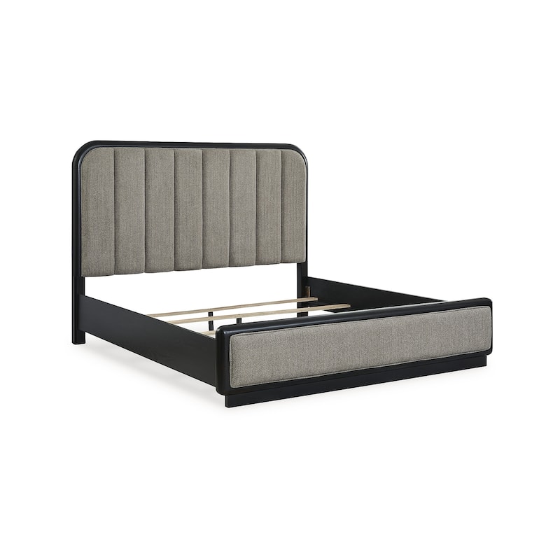 Signature Design by Ashley Rowanbeck Gray/Black Upholstered Panel Bed