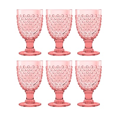 Abode Homewares by TarHong Hobnail Goblet, 17 oz. Set of 6