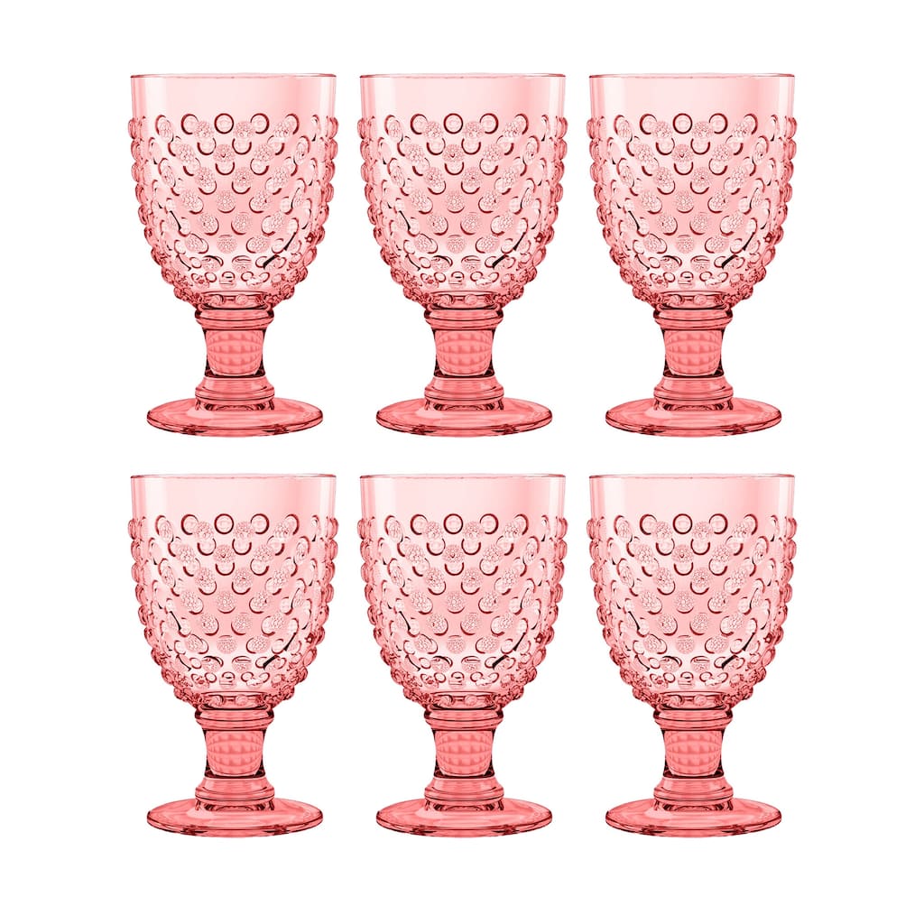 Abode Homewares by TarHong Hobnail Goblet, 17 oz. Set of 6