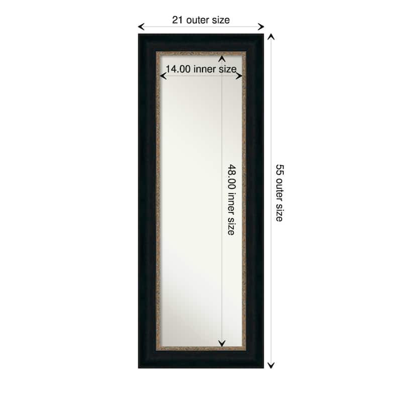 Non-Beveled Full Length On The Door Mirror - Paragon Frame - Paragon Bronze - Outer Size: 21 x 55 in
