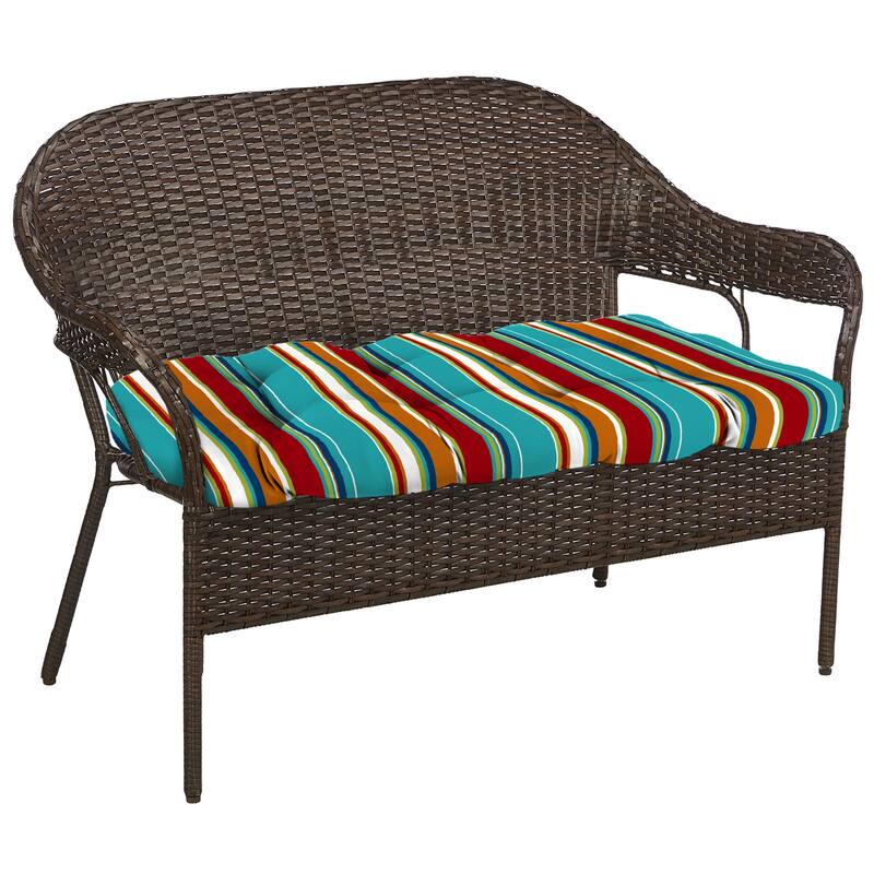 44" x 18" Contoured Outdoor Wicker Bench Cushion - 18'' L x 44'' W x 4'' H