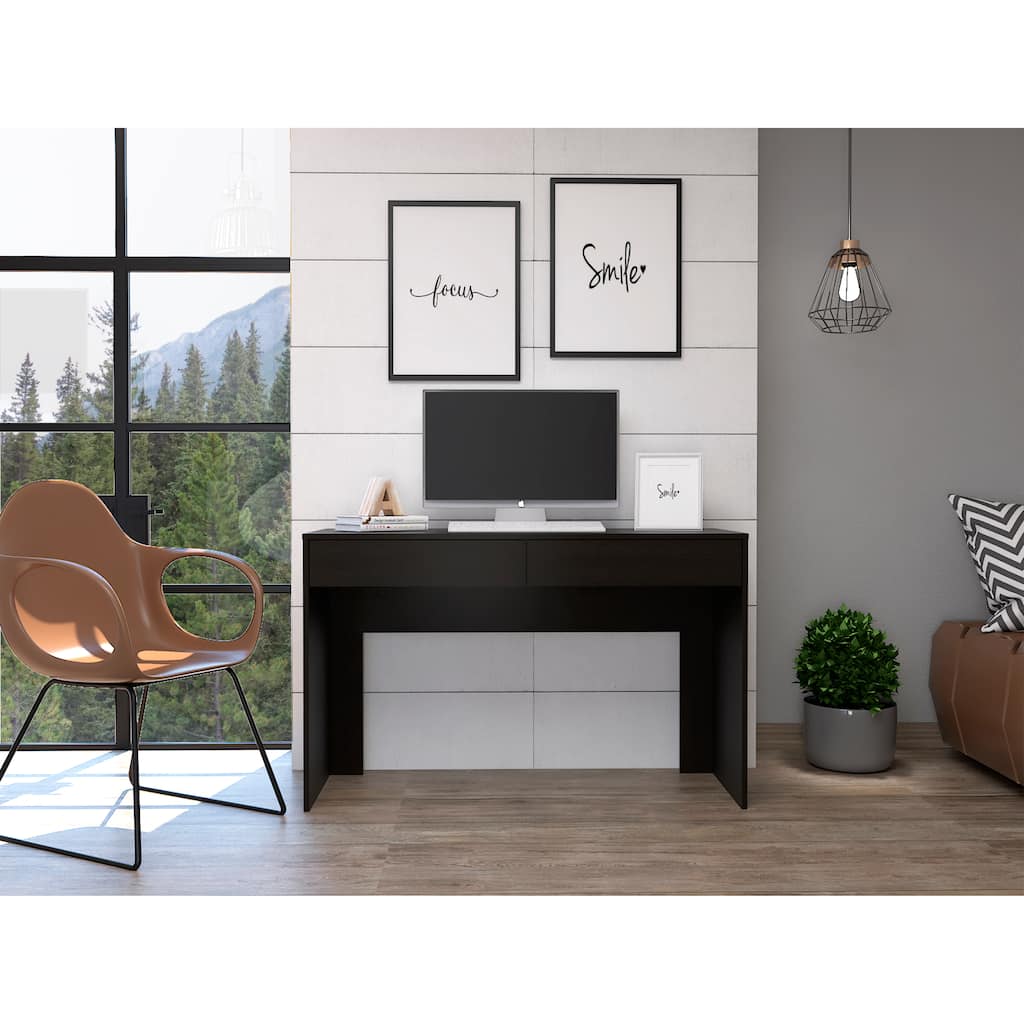Contemporary Office Desk with Ample Storage, Two Drawers, and Sleek Design for Work and Study Spaces