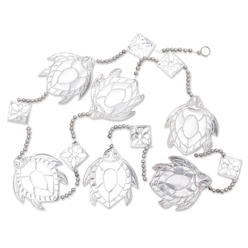 Novica Handmade Wise Shells Aluminum Garland