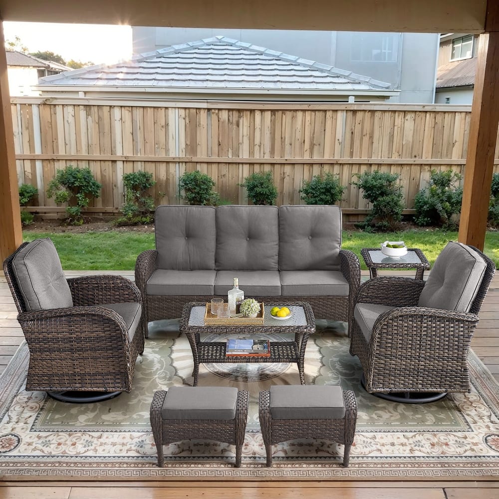 Gymojoy Outdoor Wicker Patio Furniture Sofa & Chair Set - Luxurious Comfort, Weather-Resistant
