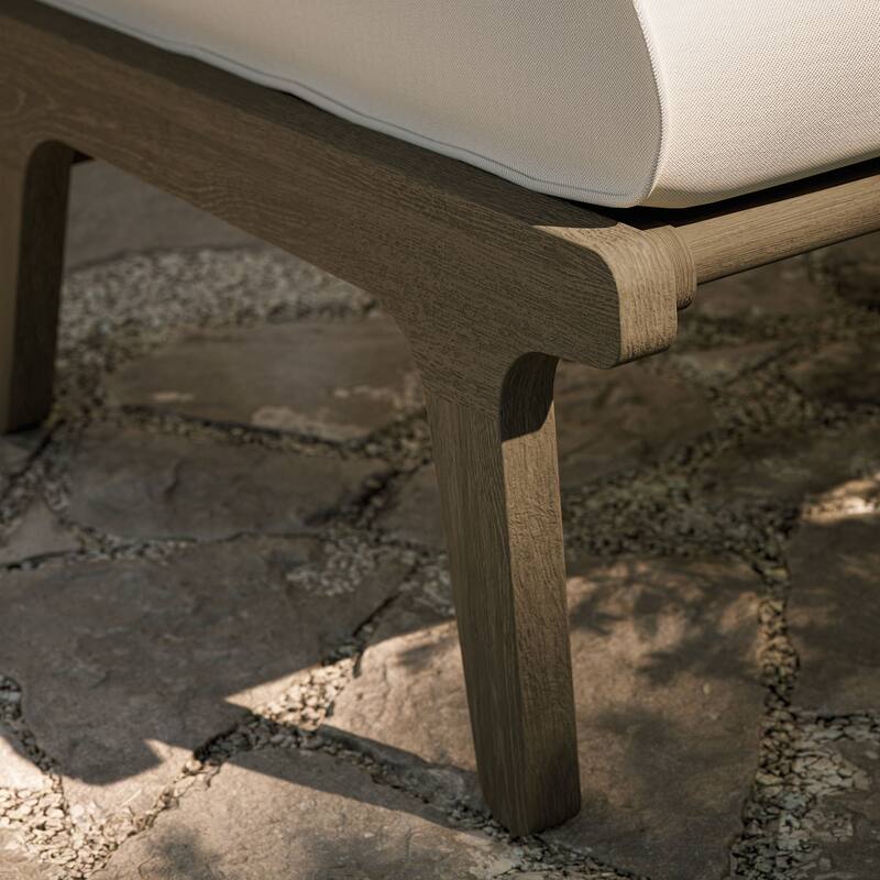 Saratoga Outdoor Patio Teak Ottoman