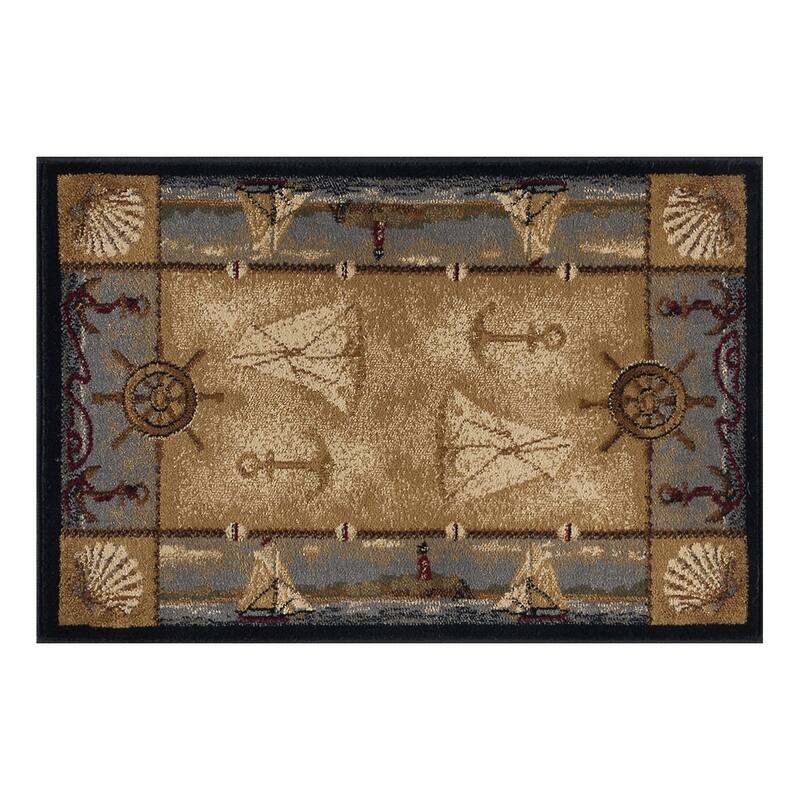 Natural Lodge Novelty Graphic Indoor Area Rug
