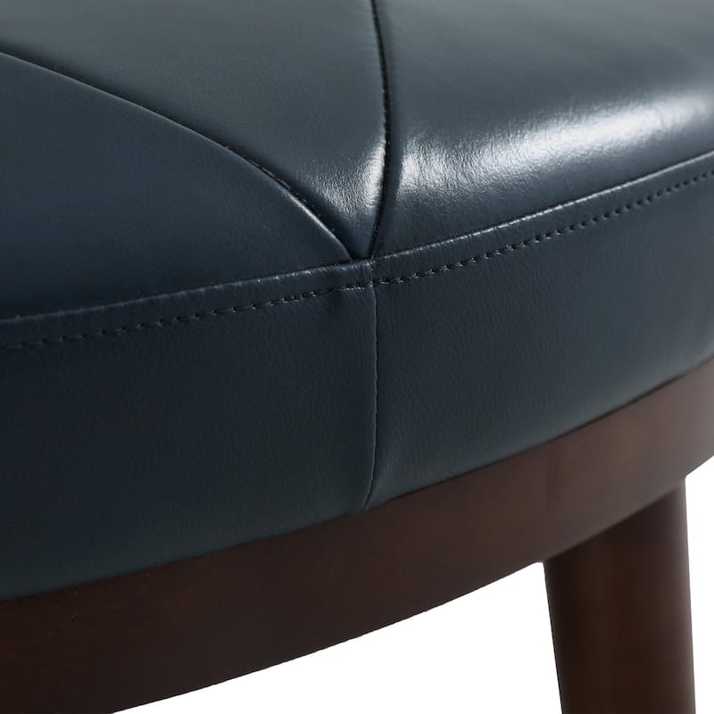 34.5" W Full-Grain Genuine Italian Leather Ottoman Set of 2