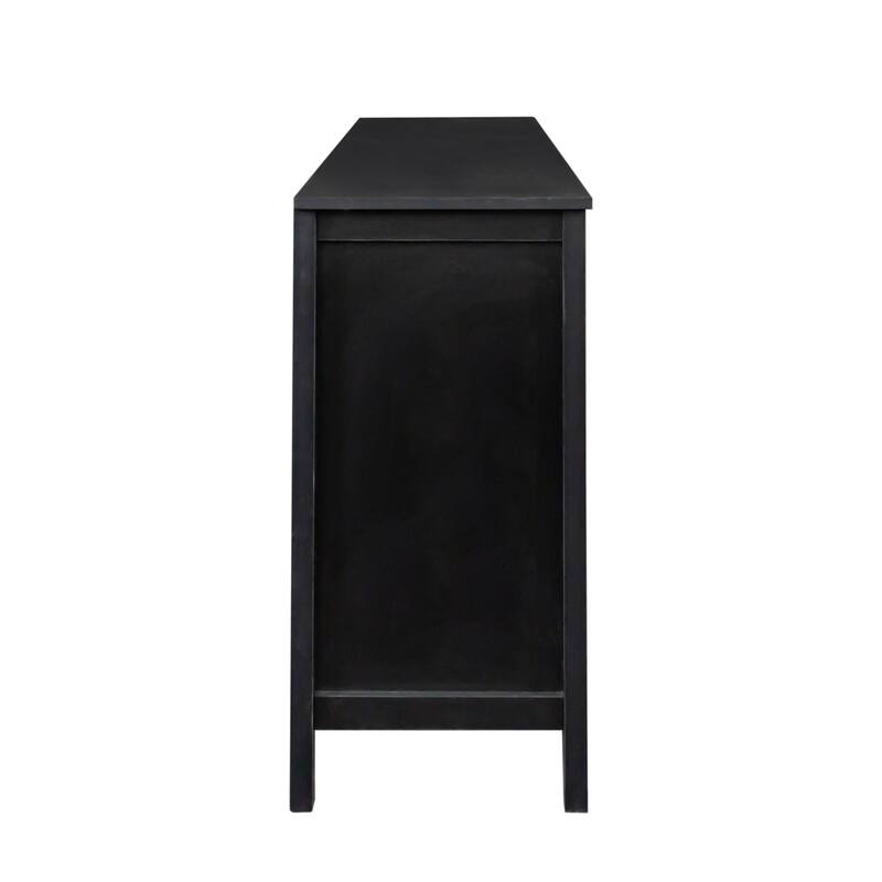 Sideboard Storage Buffet Coffee Bar Cabinet with Open Shelves and 4 Doors for Living Room or Dining