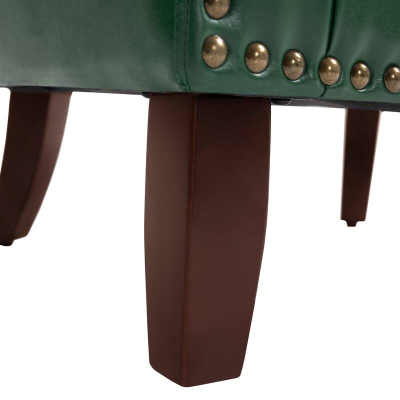 Ethan Accent Chair Barrel PU Leather with Nailhead Trim