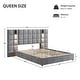 preview thumbnail 18 of 18, Christopher Knight Home Modern Upholstered Velvet Platform Bedframe & Headboard with Lamps and USB Ports, Grey