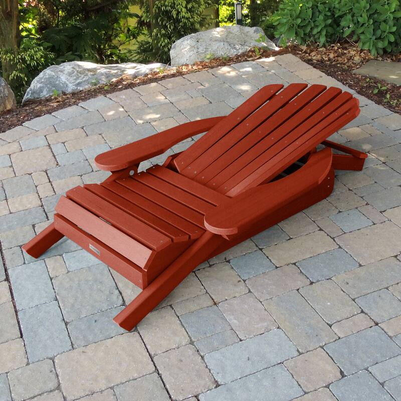 Eco-friendly Synthetic Wood Folding and Reclining Adirondack Chair