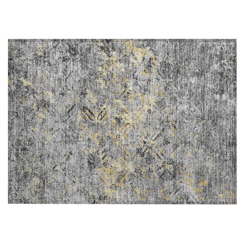 Machine Washable Indoor/ Outdoor Chantille Distressed Diamonds Rug