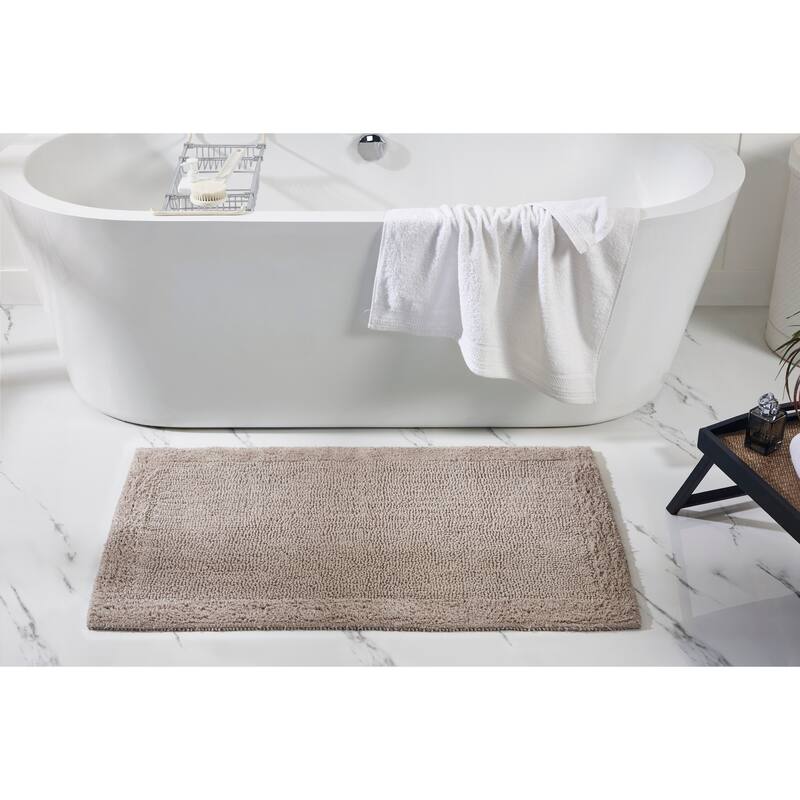 Better Trends Bath Rugs Set 100% Cotton Tufted Soft Water Absorbent Bathroom Rug for Shower, Sink Bath Mats Edge Collection