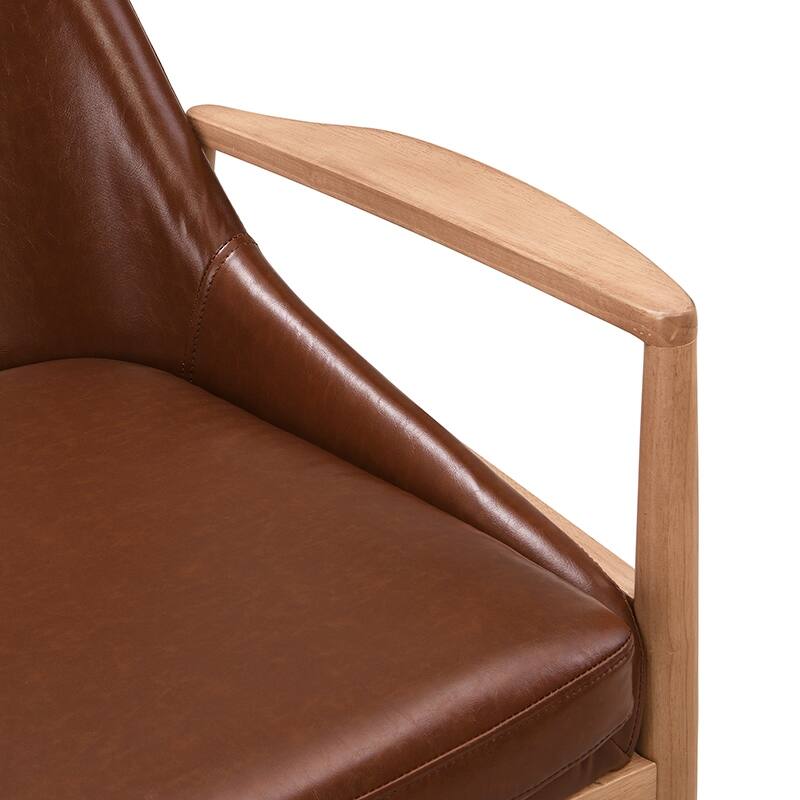 Sherpa Fabric Accent Chair with Solid Wood Frame, Upholstered & Comfortable for Living Room - 26.25" D x 27.5" W x 32.25" H