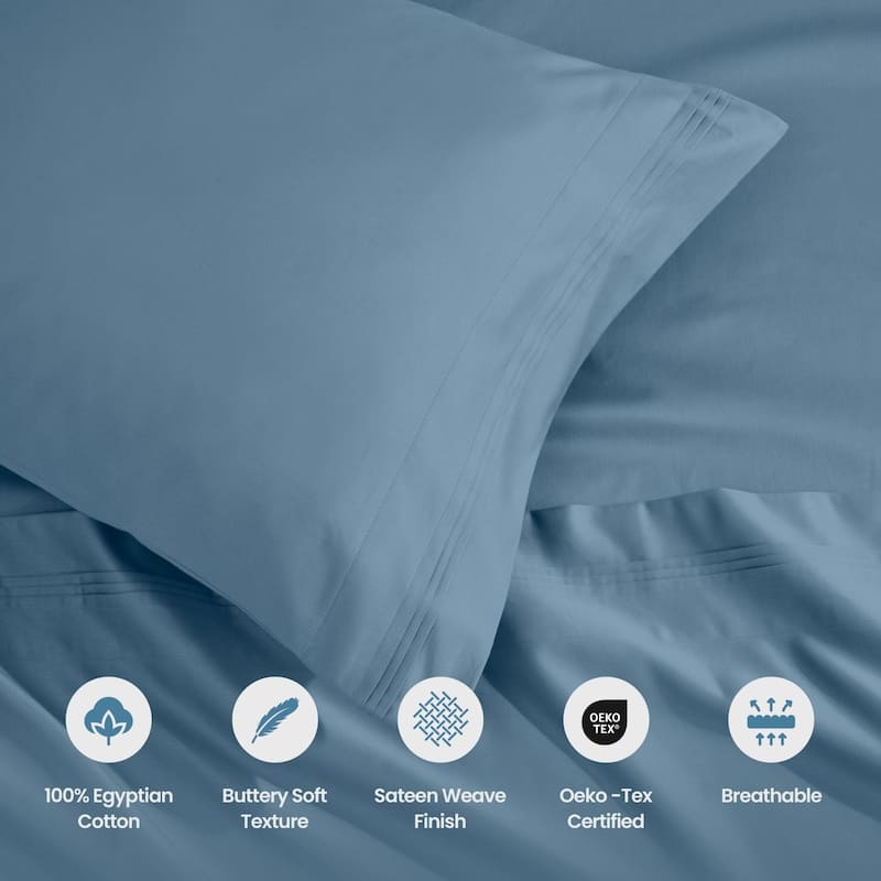 Blue Nile Mills 1500 Thread Count Egyptian Cotton Deep Pocket Solid Sheet Set