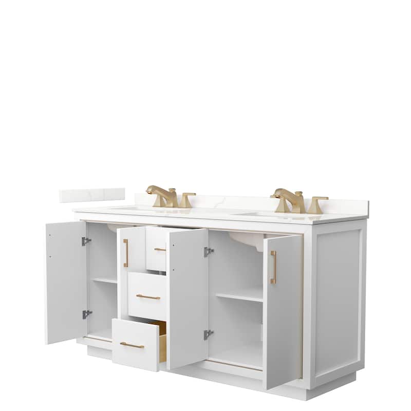 Icon 66-inch Double Vanity, Quartz Top