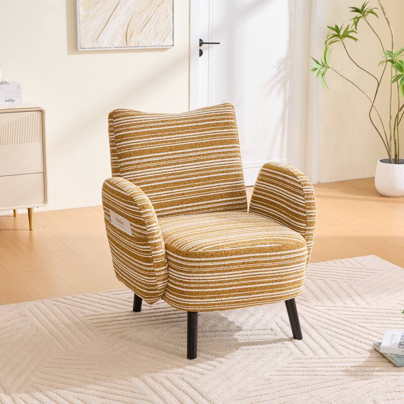 Yellow Vanity Chair Dressing Chair Coffee Chair, Distinctive Side Chair Reading Chair Dining Chair with Side Pocket