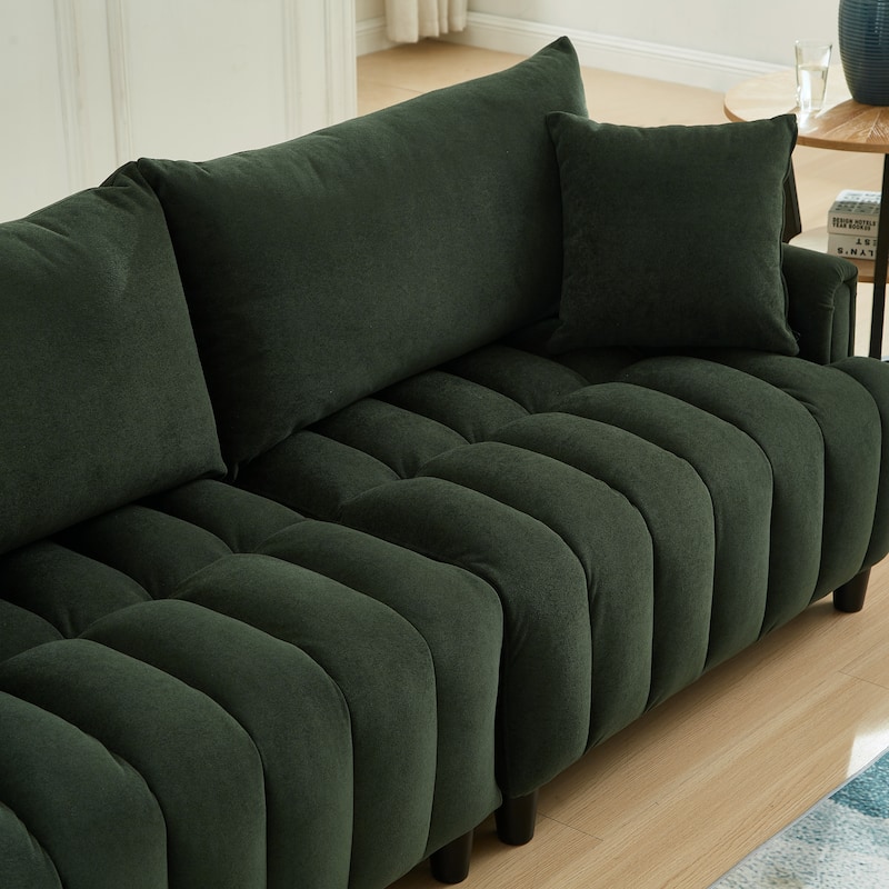 Futon Couch Sofa Bed with Pillows, Convertible Sleeper Sofa with Adjustable Backrest, Loveseat Sleeper Daybed