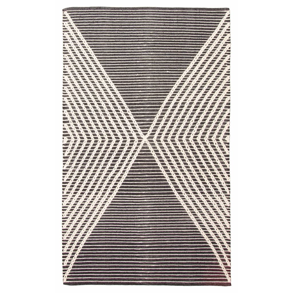 ECARPETGALLERY Braid weave Sienna Black Wool Rug - 4'9 x 7'9