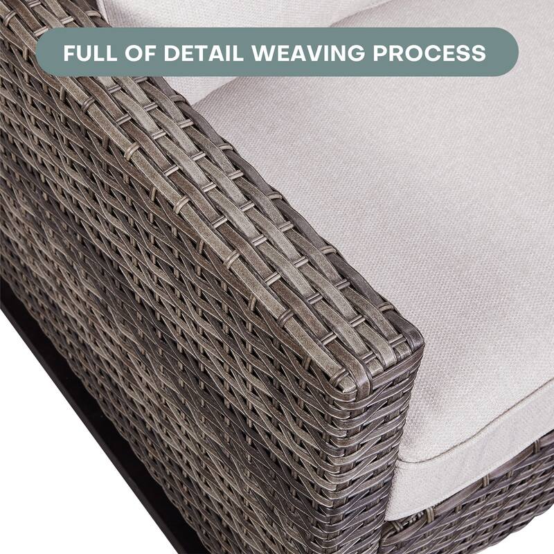 Gymojoy Wicker Swivel Glider Chair with 4 inch Olefin Cushions