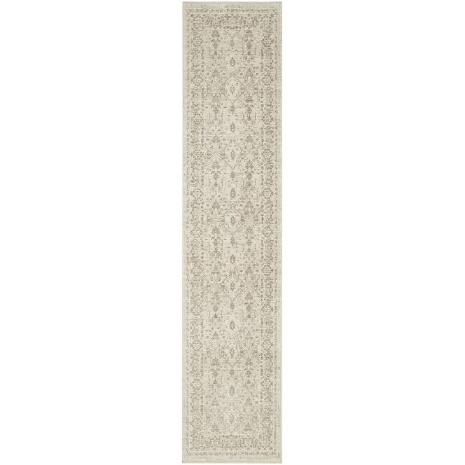Nourison Shadows Indoor only Ivory Grey Persian Area Rug - 2' 2" x 12' - Ivory/Grey - Runner