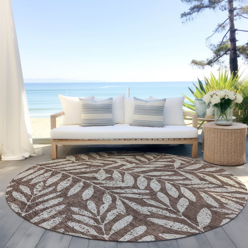 Machine Washable Indoor/ Outdoor Chantille Palm Rug