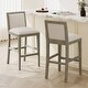 preview thumbnail 16 of 43, Set of 2 Counter Height Bar Stool, Fabric Upholstered Accent Chair, Wooden Frame Island Dining Chair, Bistro High Bar Chair Beige,Grey