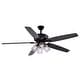 preview thumbnail 9 of 10, Fircrest 60 in. Matte Black Ceiling Fan with Reversible Gray Oak-Black Oak Blades, LED Light Kit and Remote, 6 Speeds, DC Motor
