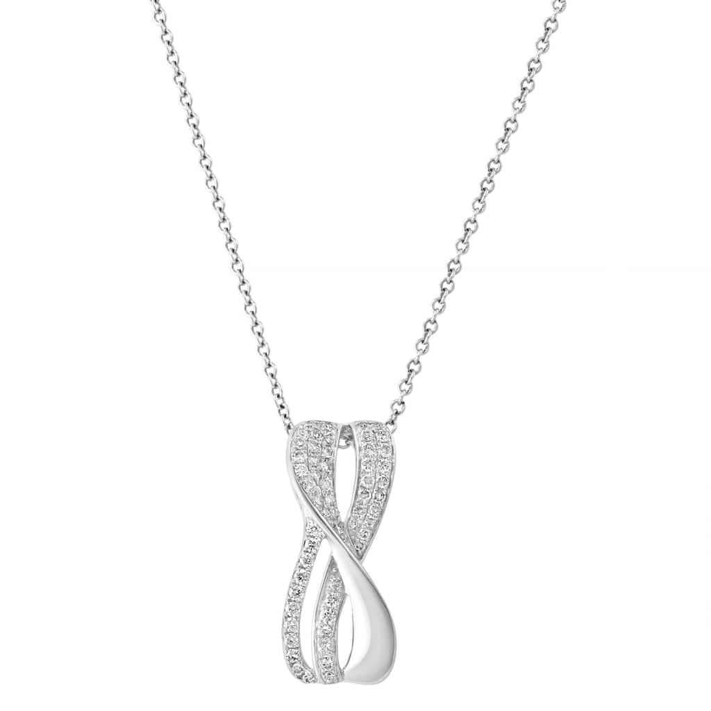 EFFY 925 Silver Diamond Infinity Pendant Necklace