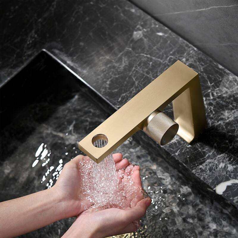 Rbrohant Single Handle Bathroom Faucets, Creative Water Outlet Design Single Hole Bathroom Sink Faucet