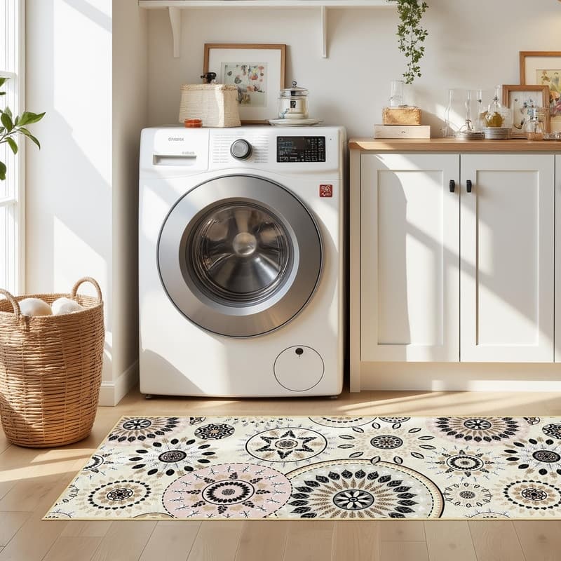 Boho Kitchen Rugs Non-Slip Washable Farmhouse Kitchen Mat 3 Piece Set - 20"x32"+20"x48"+20"x59"
