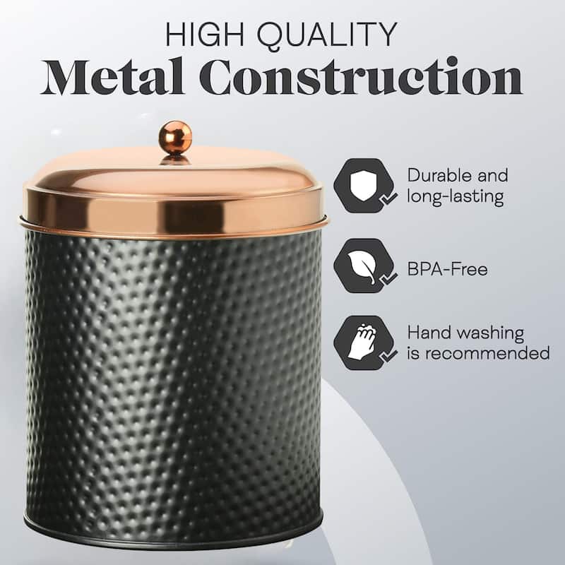 Amici Home Ashby Black Matte Storage Canister with Copper Lid