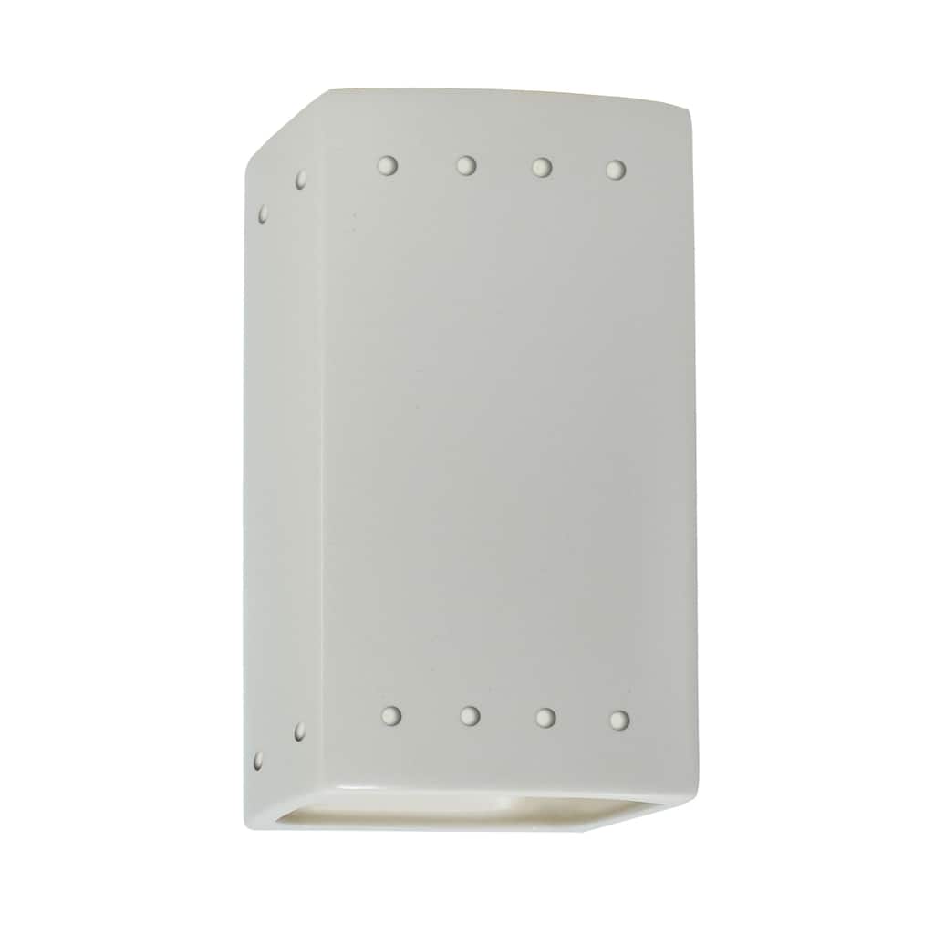 Justice Design Ambiance - Small Rectangle w/ Perfs Wall Sconce - Open Top & Bottom (Outdoor) - Replaceable Bulb